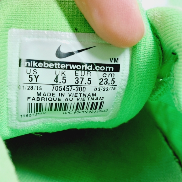 Nike Air Max 2015 Gs Voltage Green Lace Up Running Shoes H548 - Picture 9 of 10